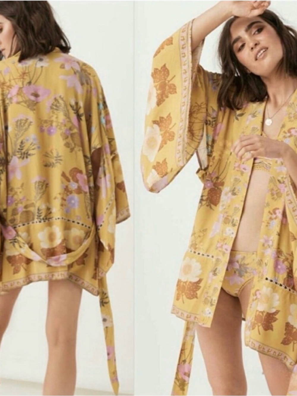 SPELL Wild Bloom Kimono Robe S/M - Picture 4 of 12